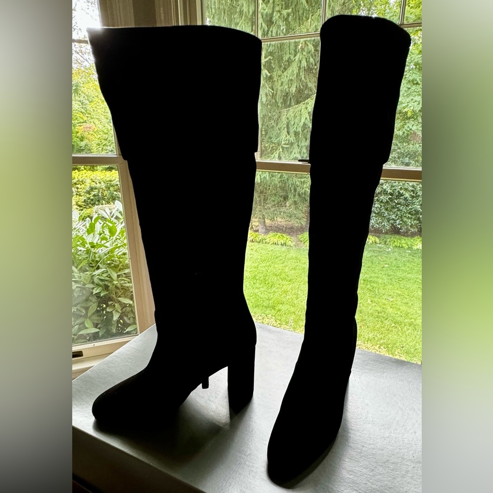 Cole Haan “Tess” black suede boots. Size 9